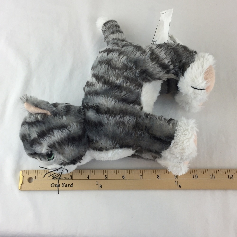IKEA LILLEPLUTT‎ Plush Cat 10" Grey White Striped Tabby Kitty Stuffed Animal - Picture 8 of 8